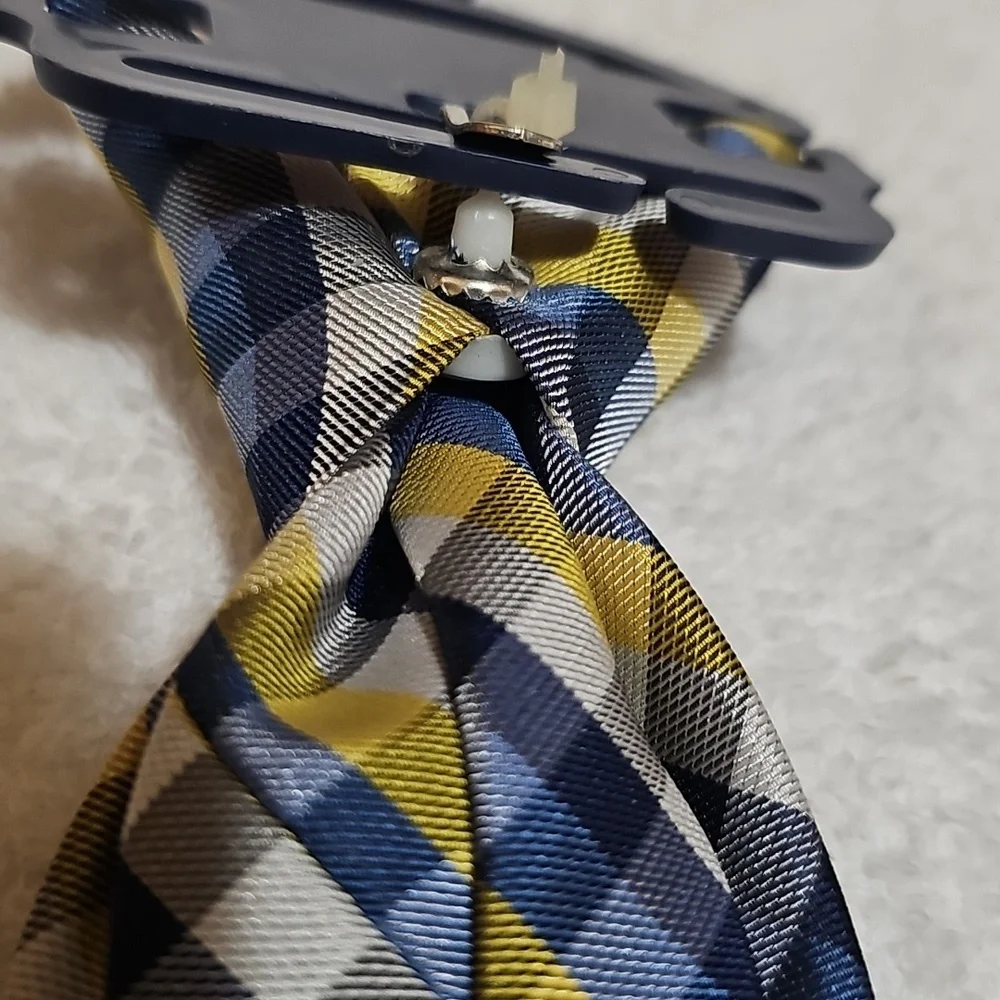 Chaps Boys Blue Yellow Patterned Clip Necktie New